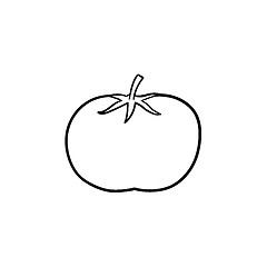 Image showing Organic tomato hand drawn sketch icon.