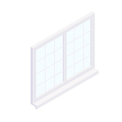 Image showing Isometric facade square window frame illustration.