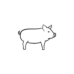 Image showing Pig hand drawn sketch icon.