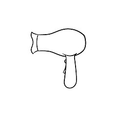 Image showing Hair dryer hand drawn sketch icon.