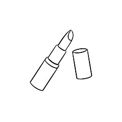 Image showing Lipstick hand drawn sketch icon.