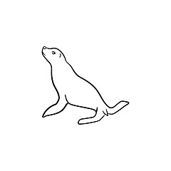 Image showing Fur seal hand drawn sketch icon.