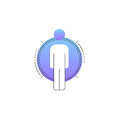 Image showing Neon businessman vector line icon.