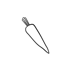 Image showing Fresh organic carrot hand drawn sketch icon.