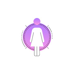 Image showing Neon woman vector line icon.