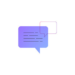 Image showing Neon chat bubbles vector line icon.