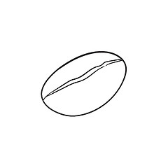 Image showing Coffee bean hand drawn sketch icon.