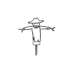 Image showing Scarecrow hand drawn sketch icon.