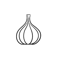 Image showing Garlic head hand drawn sketch icon.