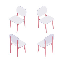 Image showing Group of isometric illustration of white chairs.