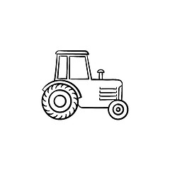 Image showing Tractor hand drawn sketch icon.