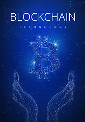 Image showing Blockchain technology futuristic hud banner.