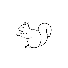 Image showing Squirrel hand drawn sketch icon.