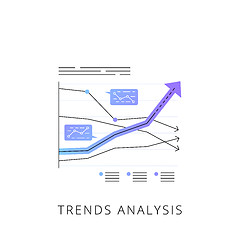 Image showing Neon trends analysis vector line icon.