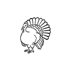 Image showing Turkey hand drawn sketch icon.