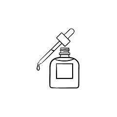 Image showing Essential oil and pipette hand drawn sketch icon.