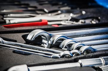 Image showing Toolbox in the workshop, close-up