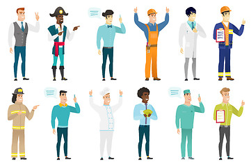 Image showing Vector set of professions characters.