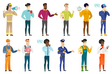 Image showing Vector set of professions characters.