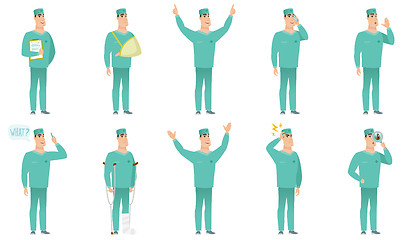 Image showing Vector set of surgeon characters.