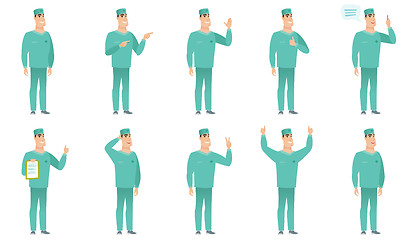 Image showing Vector set of surgeon characters.