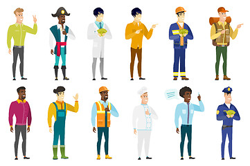 Image showing Vector set of professions characters.