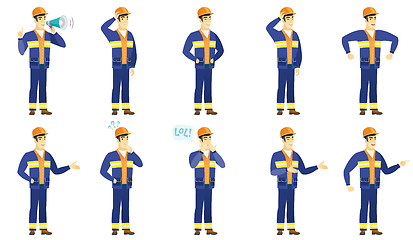 Image showing Vector set of builder characters.