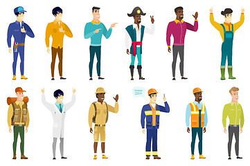 Image showing Vector set of professions characters.