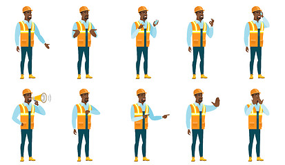 Image showing Vector set of builder characters.