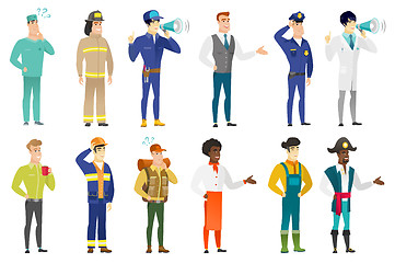 Image showing Vector set of professions characters.