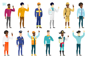 Image showing Vector set of professions characters.