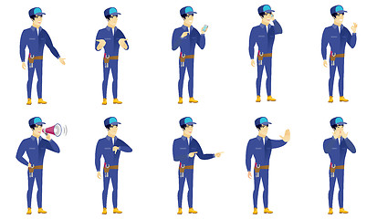 Image showing Vector set of mechanic characters.