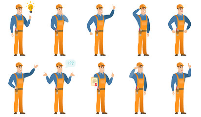 Image showing Vector set of builder characters.