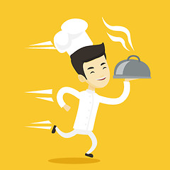 Image showing Running chef cook vector illustration.