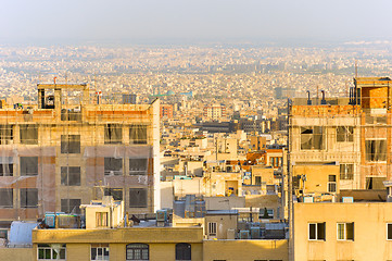 Image showing Tehran cityscape at sunset. Iran