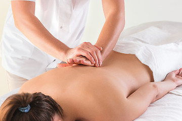 Image showing The picture of beautiful woman in massage salon