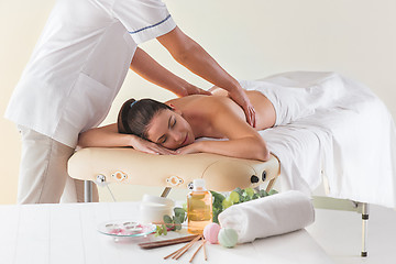 Image showing The picture of beautiful woman in massage salon