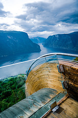 Image showing Stegastein Lookout Beautiful Nature Norway.