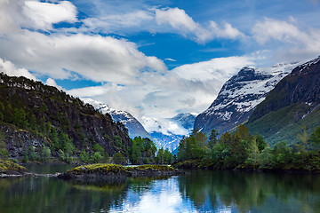 Image showing lovatnet lake Beautiful Nature Norway.