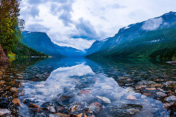 Image showing lovatnet lake Beautiful Nature Norway.