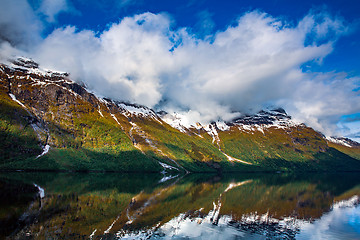 Image showing lovatnet lake Beautiful Nature Norway.