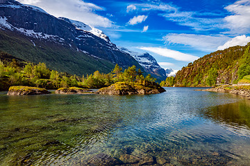 Image showing lovatnet lake Beautiful Nature Norway.