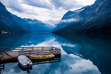 Image showing lovatnet lake Beautiful Nature Norway.