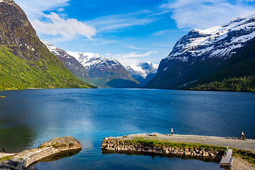 Image showing lovatnet lake Beautiful Nature Norway.