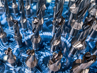 Image showing Milling cutters are cutting tools typically used in milling mach