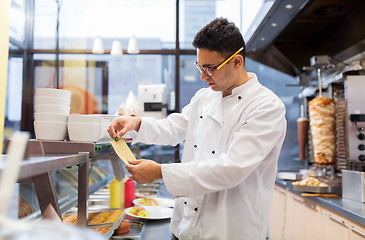 Image showing chef at kebab shop