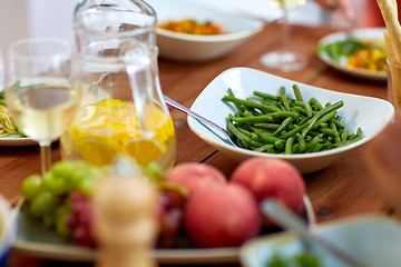 Image showing vegetable salad in bowl on wooden table