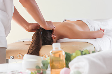 Image showing The picture of beautiful woman in massage salon