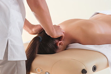 Image showing The picture of beautiful woman in massage salon