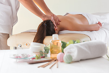 Image showing The picture of beautiful woman in massage salon